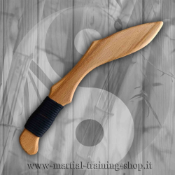 Spada Kukri da allenamento in legno di faggio con impugnatura in paracord nero per arti marziali filippine Kali, Escrima