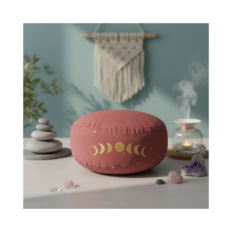 Cuscino Meditazione Zafu Fasi Lunari - Cotone Organico OCS - Yoho Essential