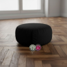 Cuscino Meditazione Zafu OM Nero - Cotone Organico OCS - Yoho Essential