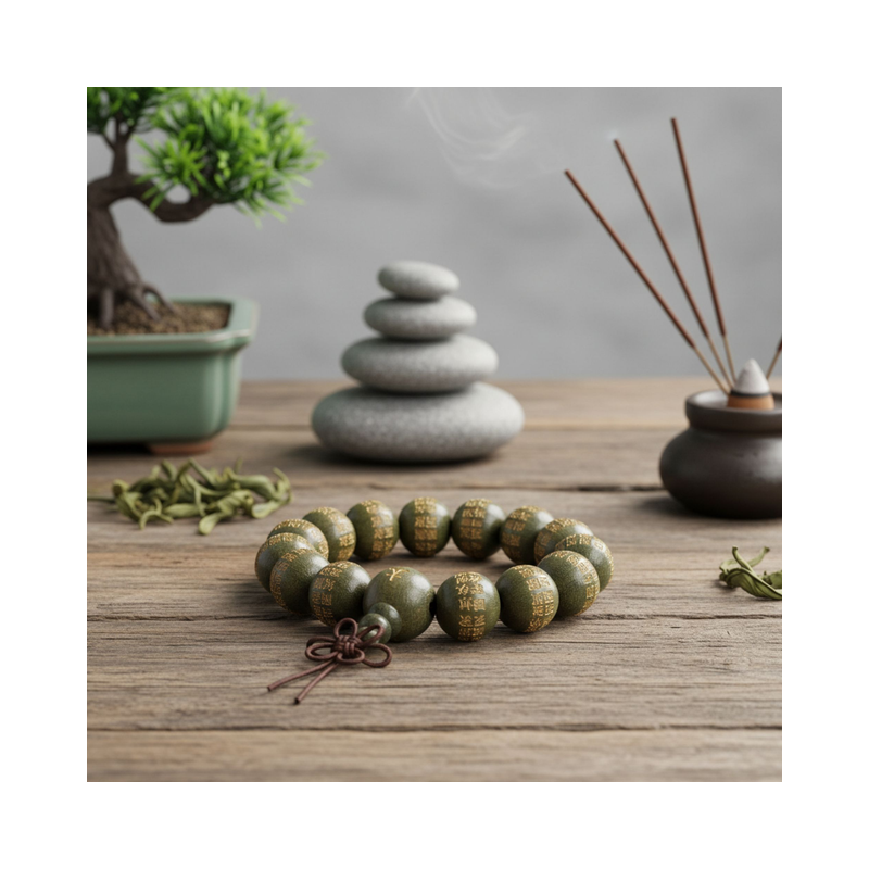 Bracciale Mala Shaolin Cedro Verde | Legno Naturale YohoEssential